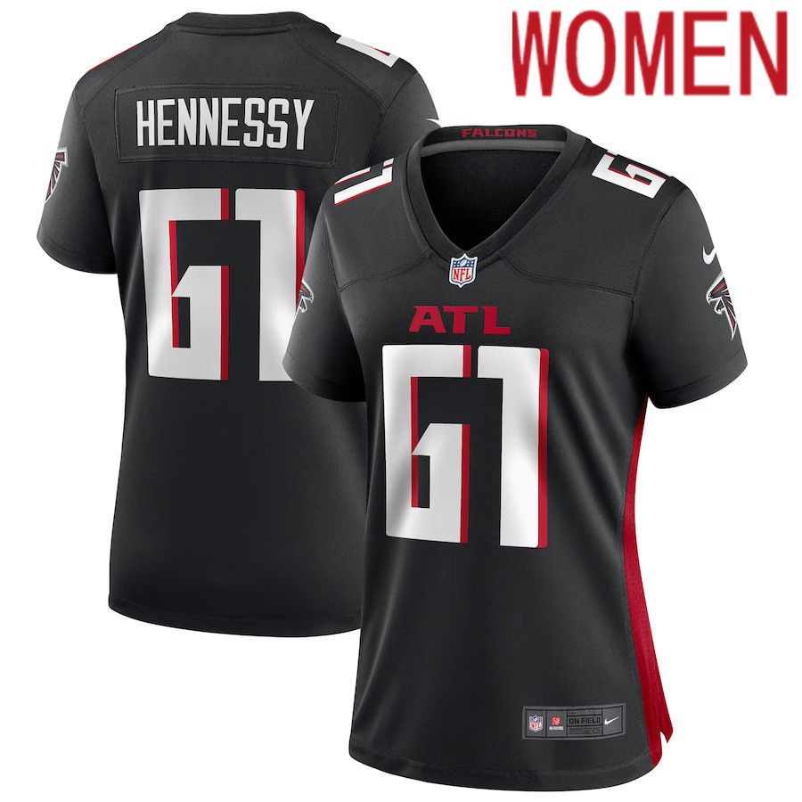 Women Atlanta Falcons 61 Matt Hennessy Nike Black Game NFL Jersey